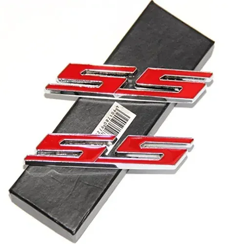 Yoaoo 2Pack Oem Chrome Ss Emblems Metal Decal 3D Logo Compatible With Zl1 1Le Series Red