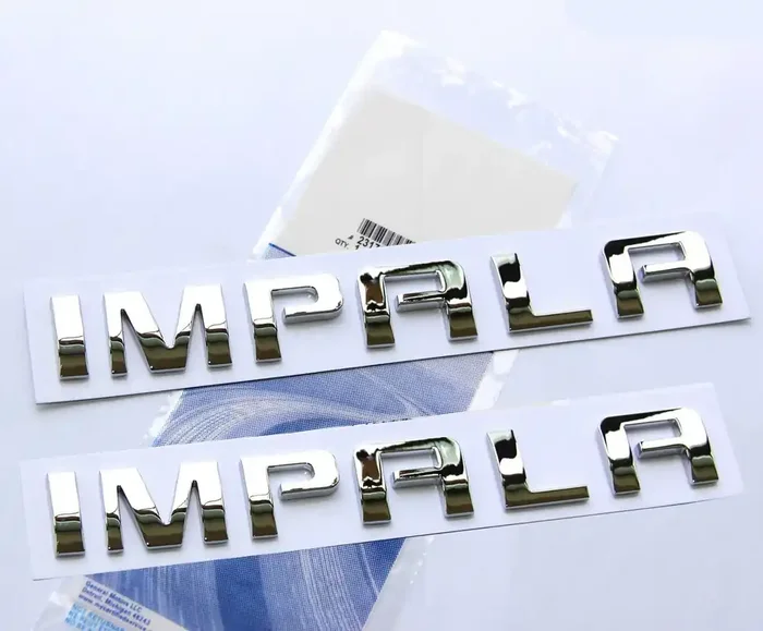 Yoaoo 2X Oem Impala Nameplate Letter Emblems 3D Logo Badges Glossy For Impala Chrome 22743583