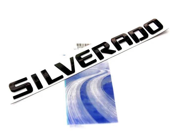 Yoaoo Oem Silverado Letter Emblem 3D Badge Compatible With For Silverado 1500 2500Hd 3500Hd 2011-2018 Glossy Black