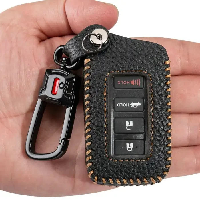 Yonufi For Lexus Key Fob Cover With Keychain Leather Car Smart Key Case Protector Holder Compatible 2014-2023 Lexus Es Gs Is Rc