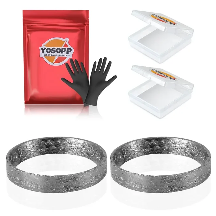 Yosopp Cone Exhaust Gasket For Harley, Made Of Graphite & Steel Mesh – Fits 1984-Later Most Harley Davidson Bikes Touring, Sportster, Dyna, Softail (1 Pair 2Pcs)