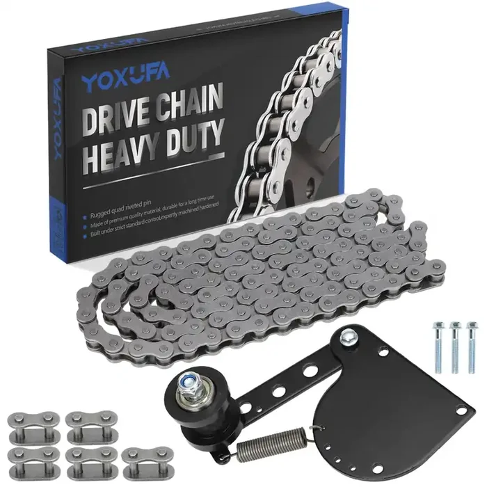 Yoxufa 415H Chain 110L Links With Motorized Bike Chian Tensioner Adjuster Assembly For 2 Stroke Motorized Bicycle 100Cc 80Cc 49Cc 50Cc 66Cc Zeda Bt80 Yd100 Gas Motor Powersports Heavy Duty Parts