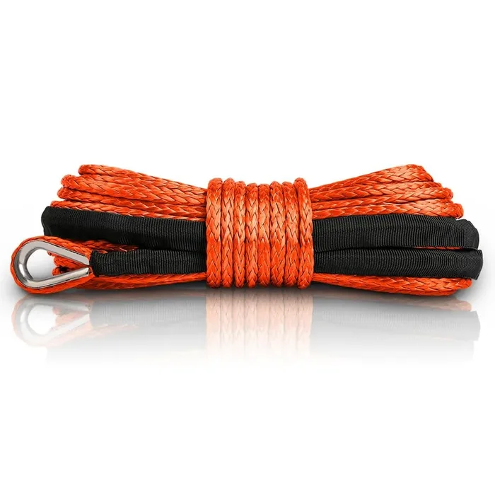 Zesuper1/4‘‘X 50Ft 10000Lbs Synthetic Winch Rope Winch Rope Cable For Winches Suv Atv Utv Vehicle Boat Car (Orange)