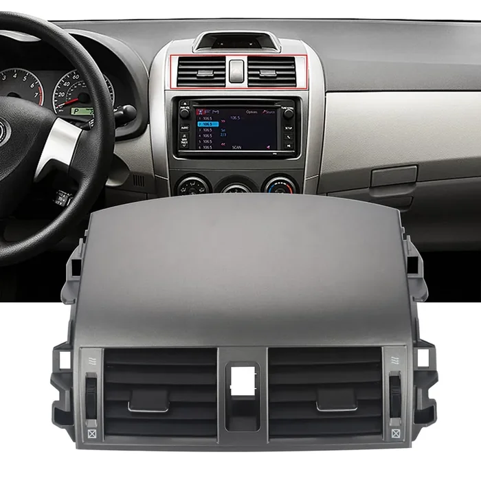 Zonfant Upgrade Adjustable Air Volume Center Dash A/C Outlet Air Vent Panel With Hand Wheels Compatible With 2008-2013 Corolla, Replace 55670-02160 55663-02060