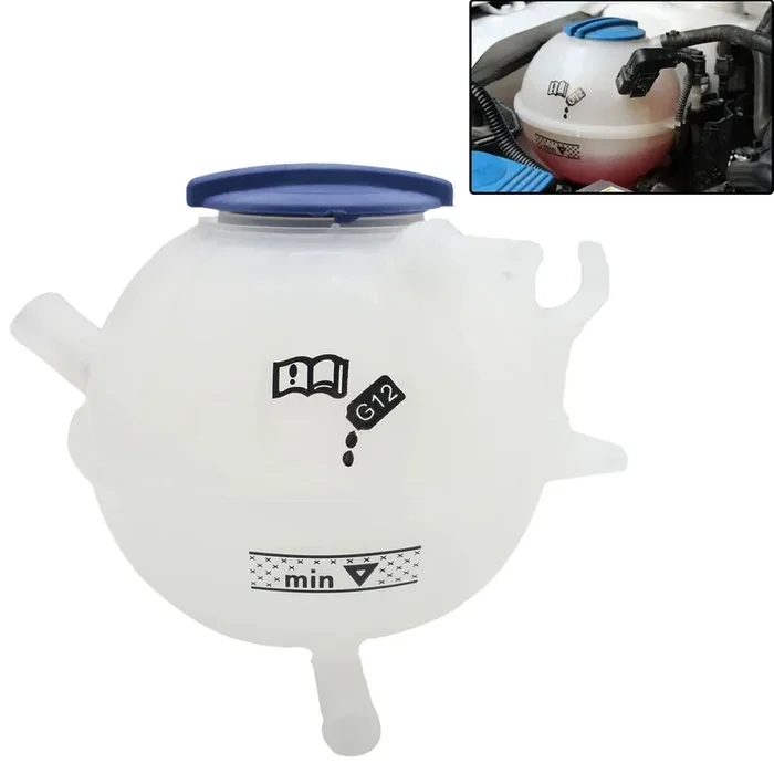 Zzcsz 603-253 1K0121407A Front Engine Coolant Reservoir Tank With Cap Compatible With 2006-2019 Audi A3 Q3 Rs3 Tt 1993-2019 Volkswagen Beetle Cc Eos Golf Gti Jetta Passat R32 Rabbit Tiguan Vehicles